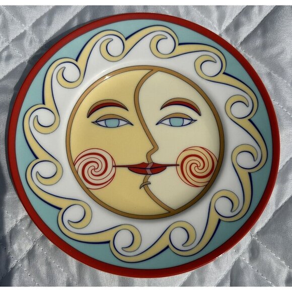 Tiffany & Co. Celestial Vintage Child's Plate 1996 Sun Moon - Picture 1 of 3